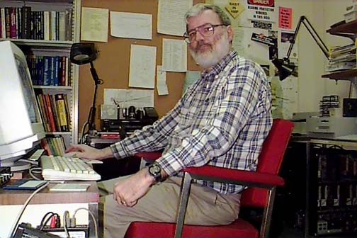 Peter Elsea seated at a computer