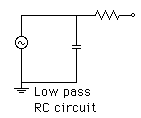 circuit diagram showing tone generator connected to a capacitor with a resistor off the top of the capacitor to the output