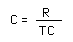 C = R over T sub C
